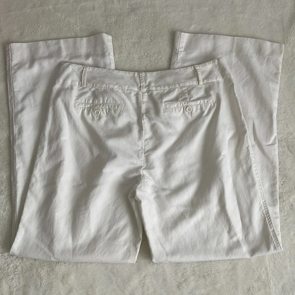J.Crew 100% Linen Favorite Fit Straight Wide-Leg Womens Size 12